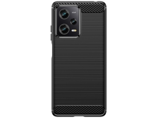 Xiaomi Redmi Note 12 Pro 5G Carbon Gummi Hülle TPU Case schwarz