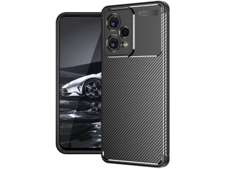 Xiaomi Redmi Note 12 Pro 5G Carbon Design Hülle TPU Case flexibel schwarz