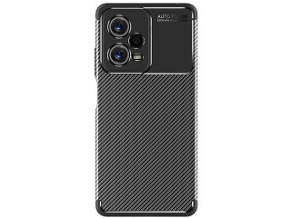 Xiaomi Redmi Note 12 Pro 5G Carbon Design Hülle TPU Case flexibel schwarz