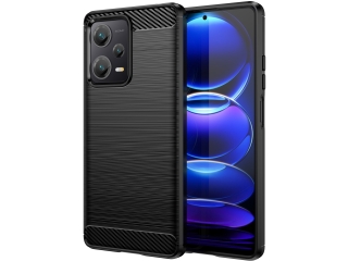 Xiaomi Redmi Note 12 Pro+ 5G Carbon Gummi Hülle TPU Case schwarz