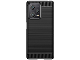 Xiaomi Redmi Note 12 Pro+ 5G Carbon Gummi Hülle TPU Case schwarz