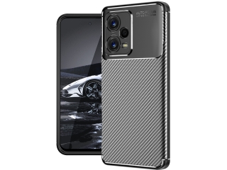 Xiaomi Redmi Note 12 Pro+ 5G Carbon Design Hülle TPU Case flexibel schwarz