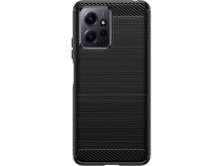 Xiaomi Redmi Note 12 4G Carbon Gummi Hülle TPU Case schwarz