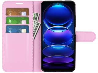 Xiaomi Redmi Note 12 4G Lederhülle Portemonnaie Karten Etui rosa