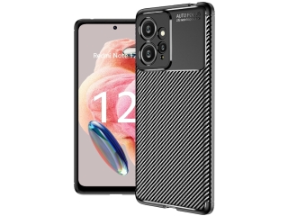 Xiaomi Redmi Note 12 4G Carbon Design Hülle TPU Case flexibel schwarz