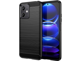 Xiaomi Redmi Note 12 5G Carbon Gummi Hülle TPU Case schwarz