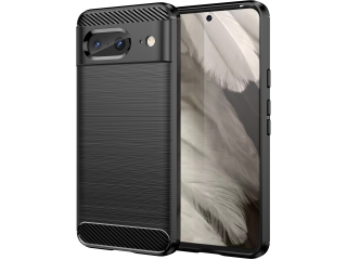 Google Pixel 8 Carbon Gummi Hülle TPU Case schwarz