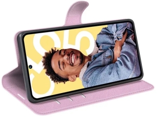 Google Pixel 8 Lederhülle Portemonnaie Karten Etui rosa