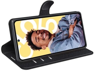 Google Pixel 8 Lederhülle Portemonnaie Karten Etui schwarz