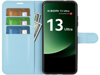 Xiaomi 13 Ultra Lederhülle Portemonnaie Karten Etui hellblau