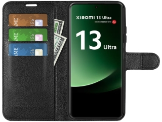 Xiaomi 13 Ultra Lederhülle Portemonnaie Karten Etui schwarz