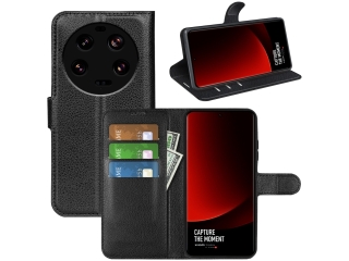 Xiaomi 13 Ultra Lederhülle Portemonnaie Karten Etui schwarz