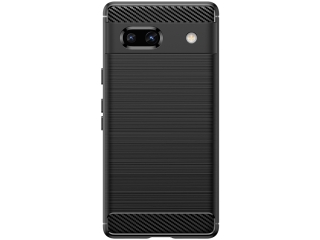 Google Pixel 7a Carbon Gummi Hülle TPU Case schwarz