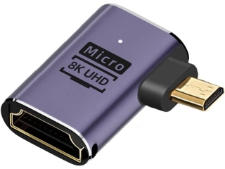 Micro HDMI auf HDMI 90 Grad Winkel links Adapter
