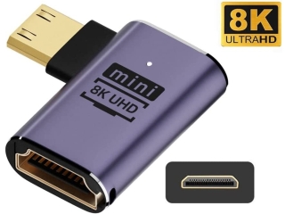 Mini HDMI auf HDMI 90 Grad Winkel rechts Adapter