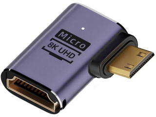 Mini HDMI auf HDMI 90 Grad Winkel links Adapter