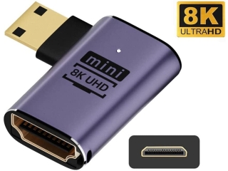 Mini HDMI auf HDMI 90 Grad Winkel links Adapter