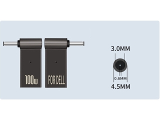 USB-C Dell Notebook 90-Grad Netzteil Adapter 4.5 x 3mm innen 0.6mm