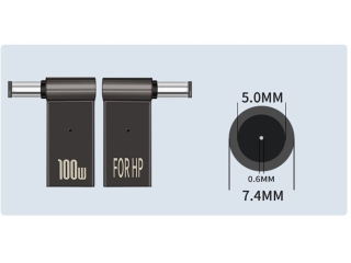 USB-C HP Notebook 90-Grad Netzteil Adapter 7.4 x 5mm innen 0.6mm