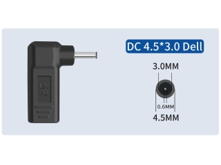 USB-C Dell 4.5 x 3mm Notebook 90-Grad Netzteil Adapter 65W 19.5V