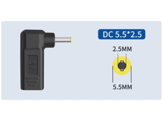 USB-C DC 5.5 x 2.5mm Notebook 90-Grad Netzteil Adapter 65W 19.5V