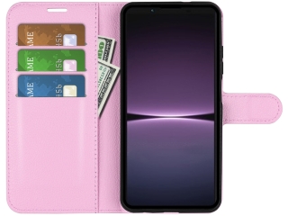 Sony Xperia 1 V Lederhülle Portemonnaie Karten Etui rosa