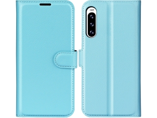 Sony Xperia 10 V Lederhülle Portemonnaie Karten Etui hellblau