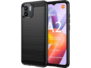 Xiaomi Redmi A2 Carbon Gummi Hülle TPU Case schwarz