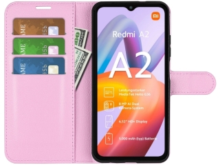 Xiaomi Redmi A2 Lederhülle Portemonnaie Karten Etui rosa