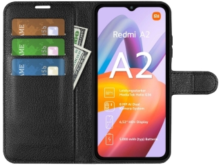Xiaomi Redmi A2 Lederhülle Portemonnaie Karten Etui schwarz