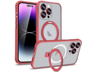 Apple iPhone 14 Pro Fallschutz Hülle mit MagSafe Standring rot