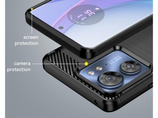 Motorola Edge 40 Carbon Gummi Hülle TPU Case schwarz