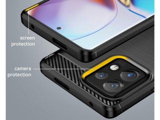 Motorola Edge 40 Pro Carbon Gummi Hülle TPU Case schwarz