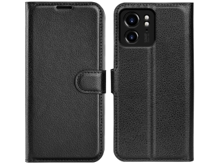 Motorola Edge 40 Lederhülle Portemonnaie Karten Etui schwarz