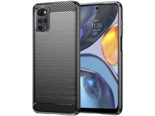 Motorola Moto G22 Carbon Gummi Hülle TPU Case schwarz