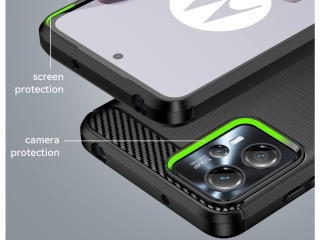 Motorola Moto G23 Carbon Gummi Hülle TPU Case schwarz