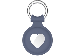 Apple Airtag Liquid Silikon Heart Case mit Anhänger distant blue
