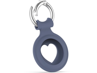 Apple Airtag Liquid Silikon Heart Case mit Anhänger distant blue