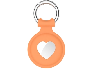Apple Airtag Liquid Silikon Heart Case mit Anhänger sunrise orange