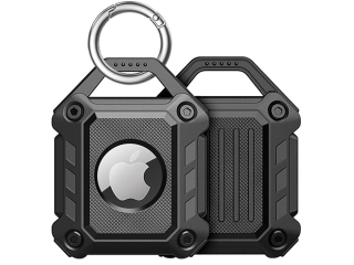 Apple Airtag Rugged Armor Case mit Karabnier schwarz