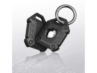 Apple Airtag Rugged Armor Case mit Karabnier schwarz