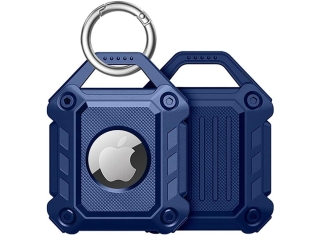 Apple Airtag Rugged Armor Case mit Karabnier navyblau