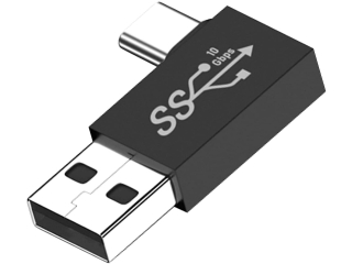 USB-A auf USB-C Adapter links abgewinkelt 90 Grad (male/male)