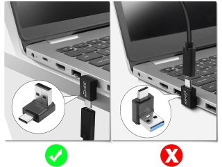 USB-A auf USB-C Adapter abgewinkelt 90 Grad nach unten (male/male)