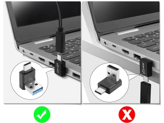 USB-A auf USB-C Adapter abgewinkelt 90 Grad nach oben (male/male)