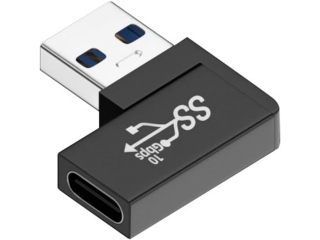 USB-A auf USB-C Adapter links abgewinkelt 90 Grad (male/female)