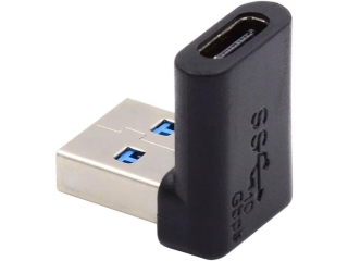 USB-A auf USB-C Adapter abgewinkelt 90 Grad nach unten (male/female)