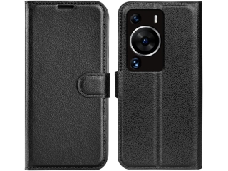 Huawei P60 Pro Lederhülle Portemonnaie Karten Etui schwarz