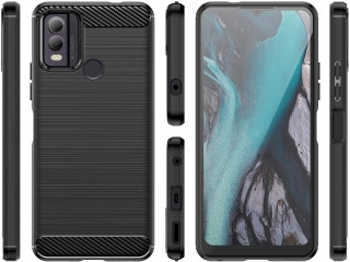 Nokia C22 Carbon Gummi Hülle TPU Case schwarz