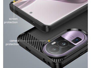 Oppo Reno10 Pro Carbon Gummi Hülle TPU Case schwarz